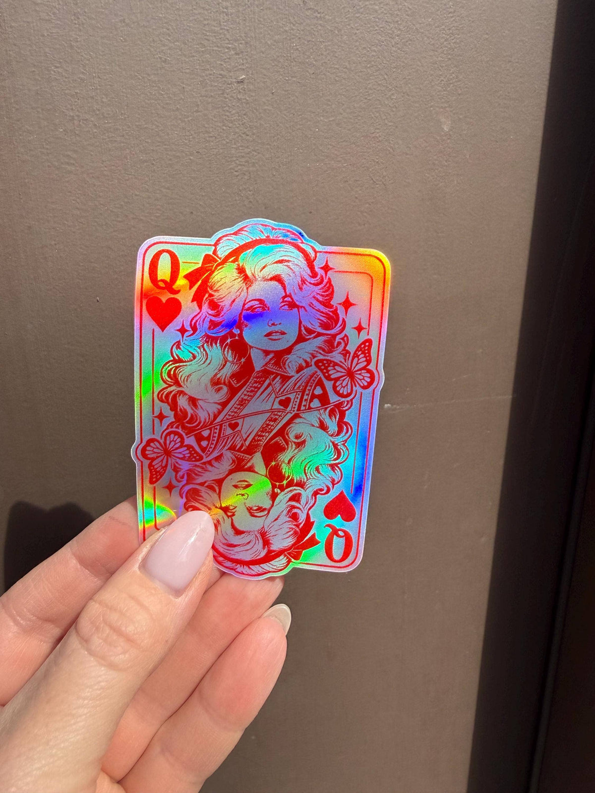 Dolly Parton Queen of Hearts Sticker: Vinyl sticker