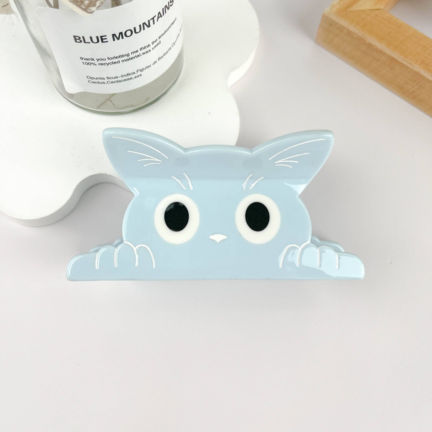 Cute Big Eyes Kitten Solid Hair Clips: Black