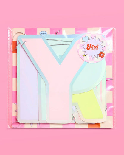 Happy Birthday Banner | pastel, iridescent, party