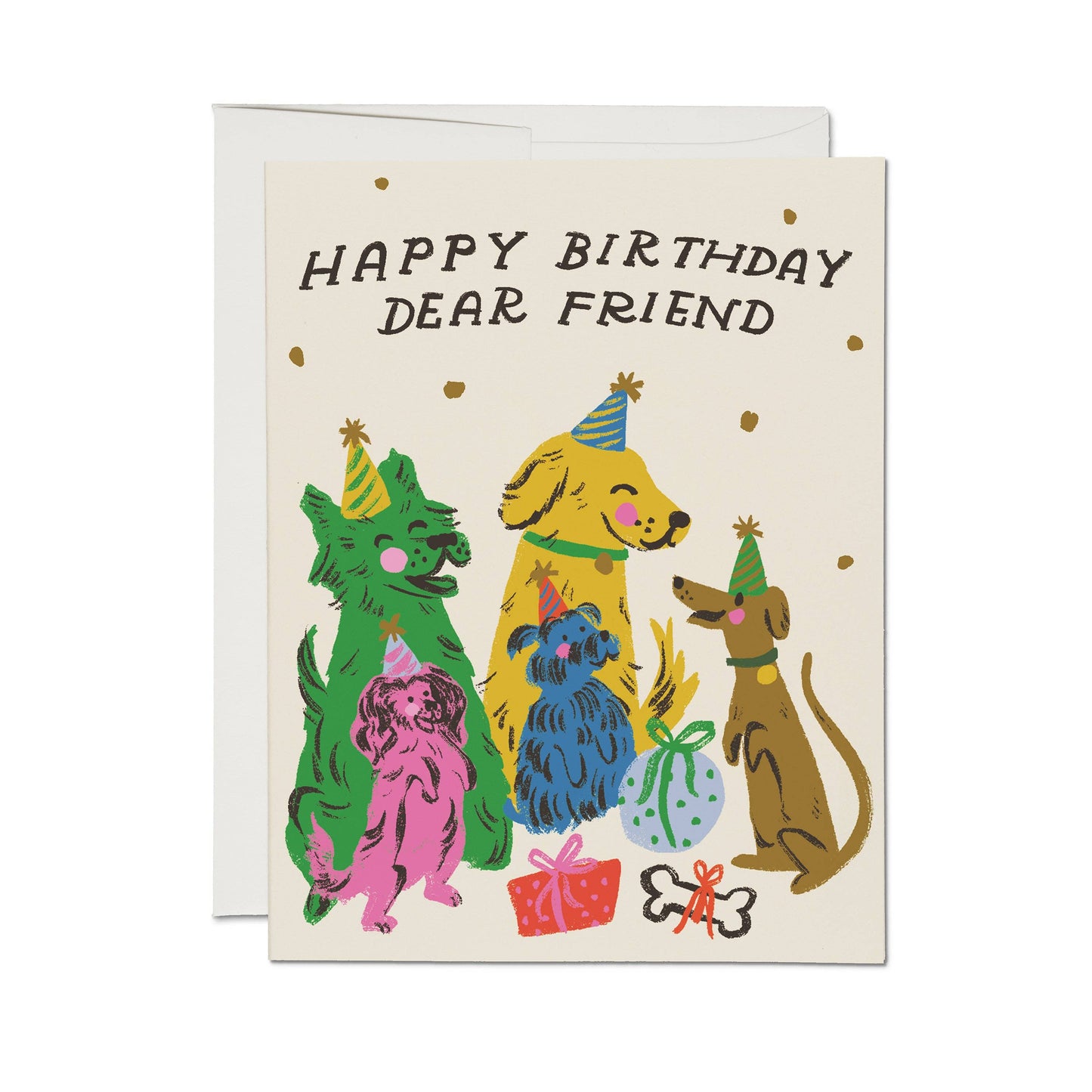 Puppy Party greeting card: Single