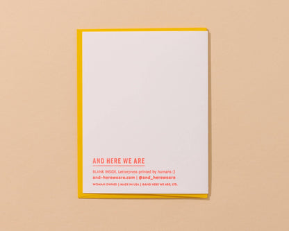 Letterpress Birthday Card—Hottie Bday (Hot Dog, Summer)