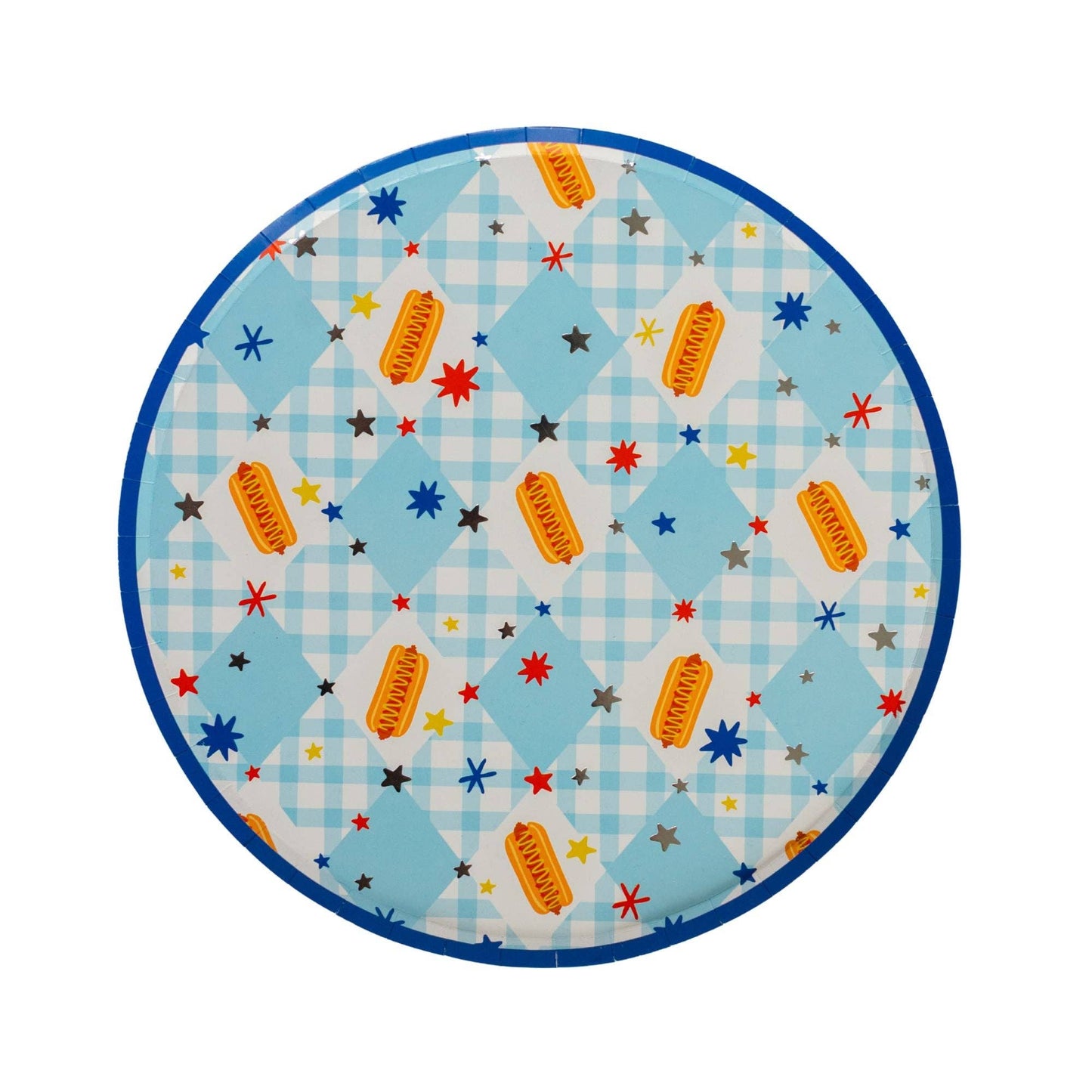 Patriotic Hot Dog Dinner Plates