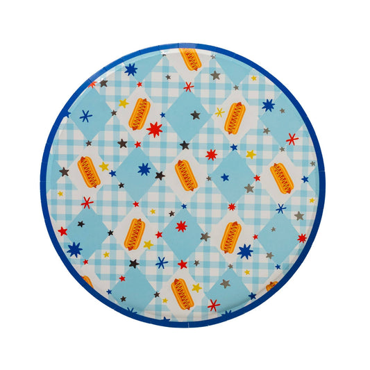 Patriotic Hot Dog Dinner Plates
