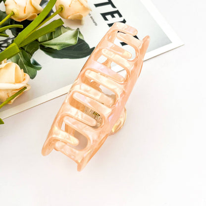 Minimal Geometric Hollow Flower Hair Claw Clip: Pink