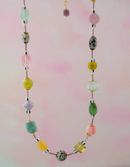 Muted Muticolor Beaded Necklace