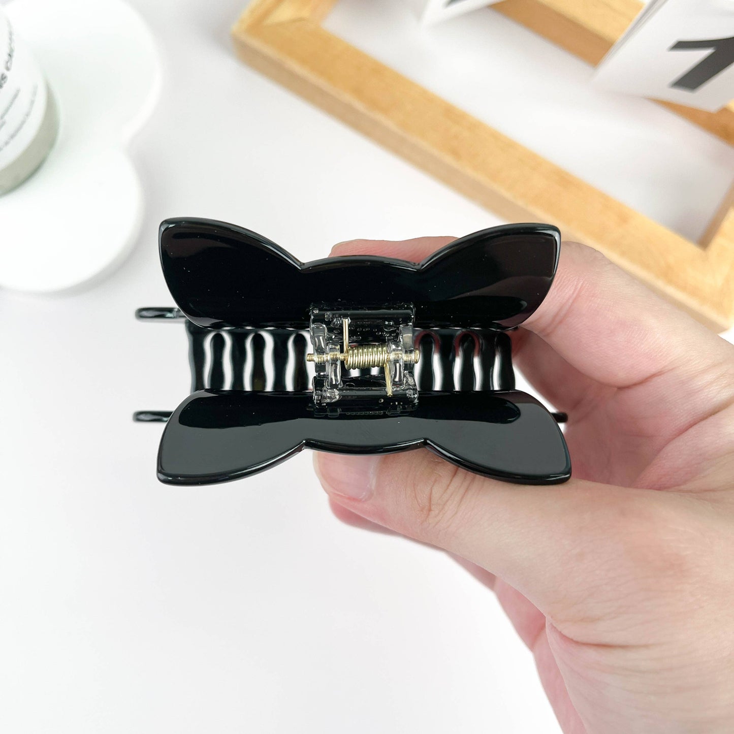 Cute Big Eyes Kitten Solid Hair Clips: Black