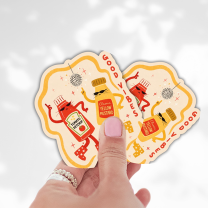 Good Vibes Ketchup & Mustard Sticker – Cute Food Sticker