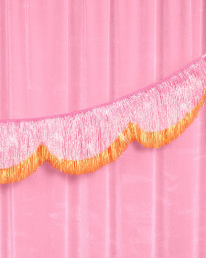 Pink Orange Scallop Fringe Banner | summer, party, Showgirl