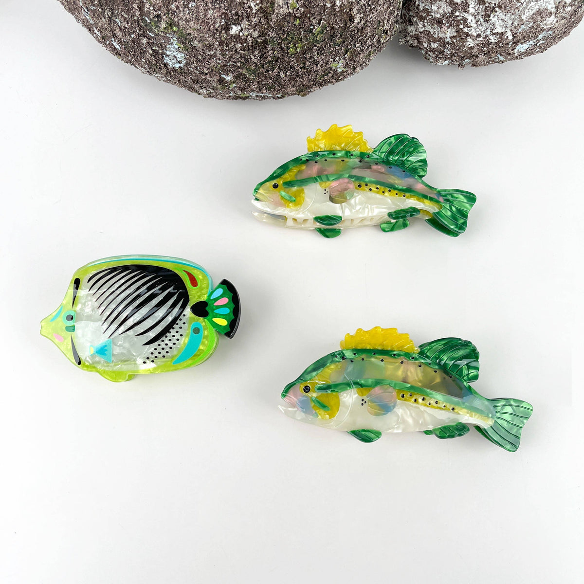 Angelfish Hair claw clip, Largemouth Bass Hair clip: A
