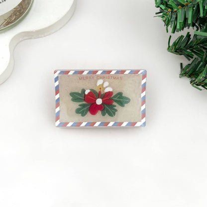 Holiday Blessing Envelope Christmas Hair Claw Clip: ChristmasTree