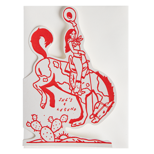 She's A Legend Cowgirl | Cut-Out - Greeting Card