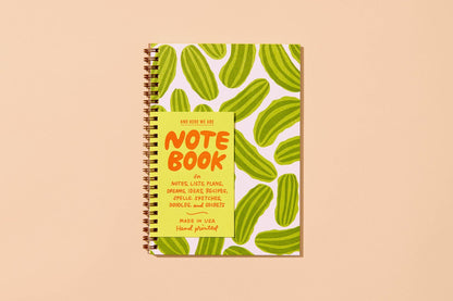 Letterpress A5 Spiral Notebook—Pickles (Trendy, Summer)