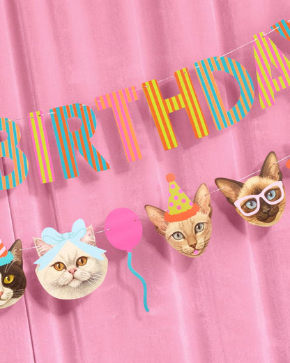 Happy Birthday Cat Banner | cat party, pet birthday, 5"