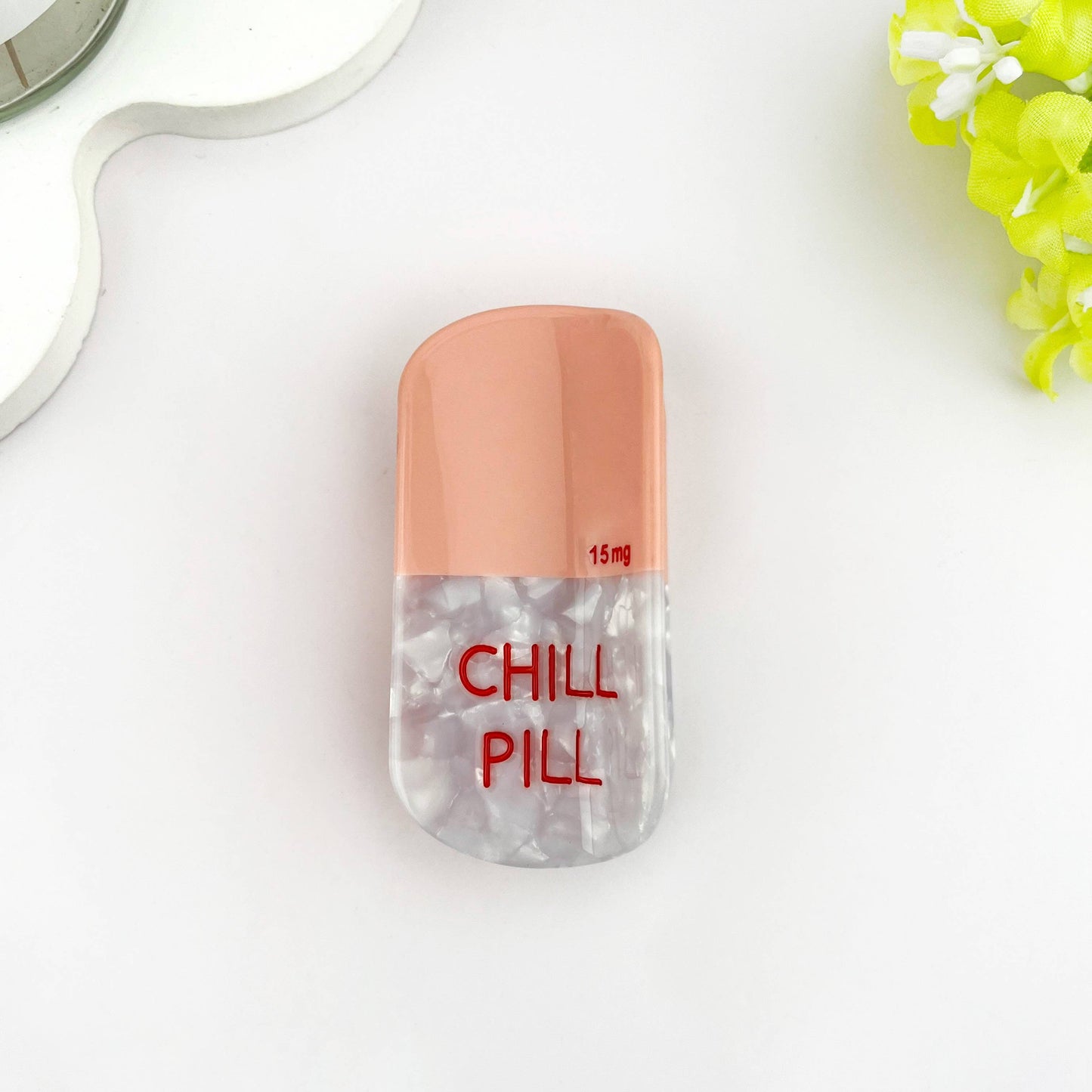 Sweet Dream Sleep Pill Acetate Hair Claw Clip: Light Green