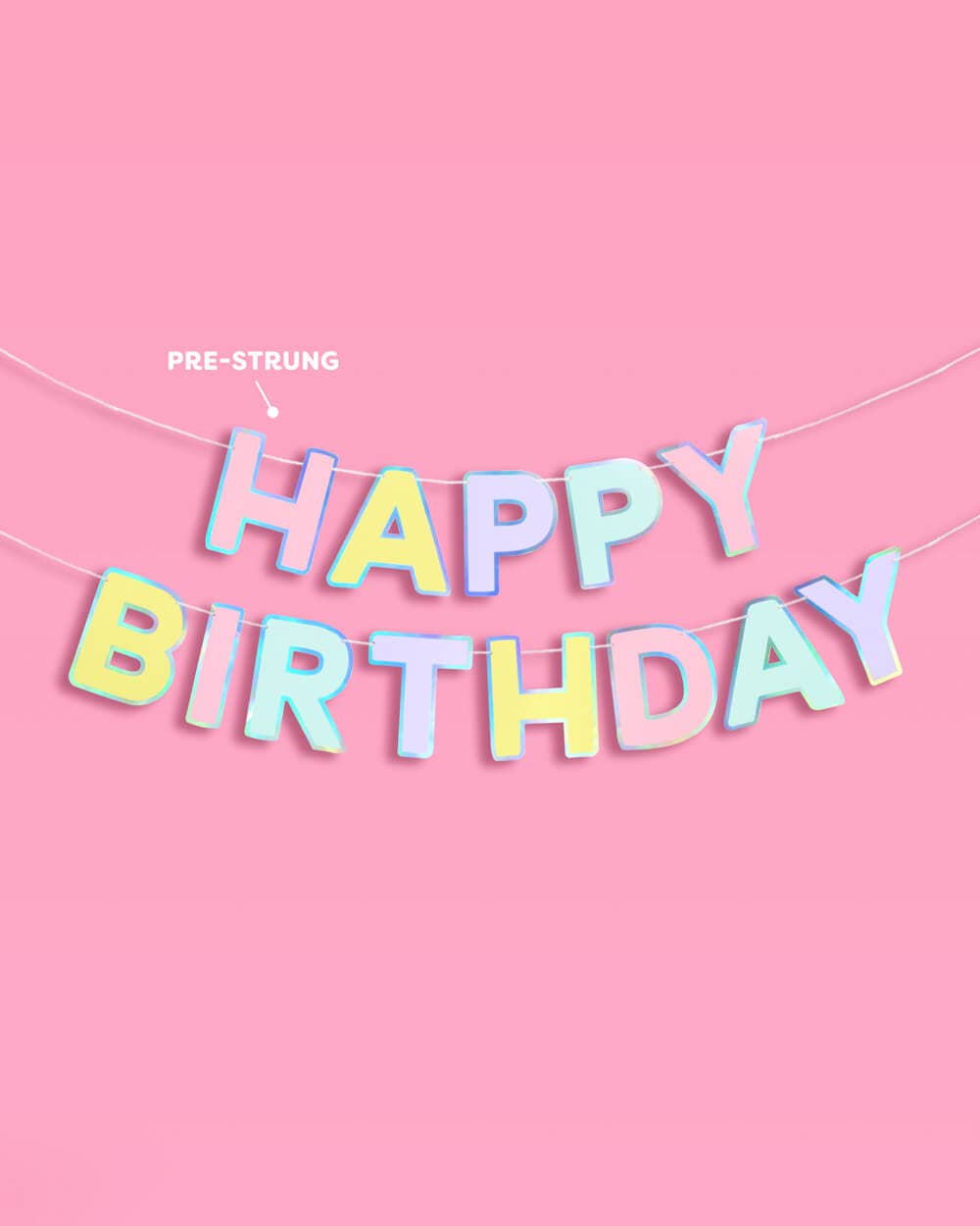 Happy Birthday Banner | pastel, iridescent, party