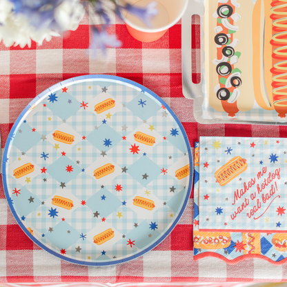 Patriotic Hot Dog Platter Shaped Plates