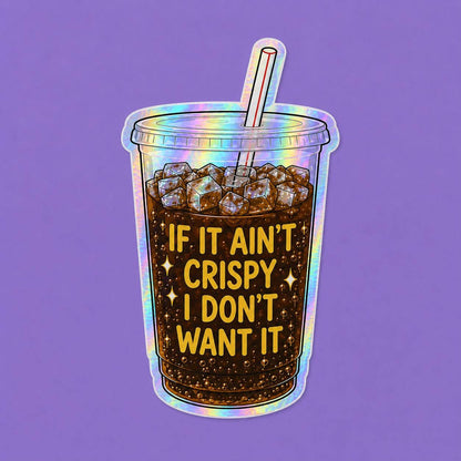 Funny Crispy Diet Coke sticker - Matte Vinyl: Vinyl sticker
