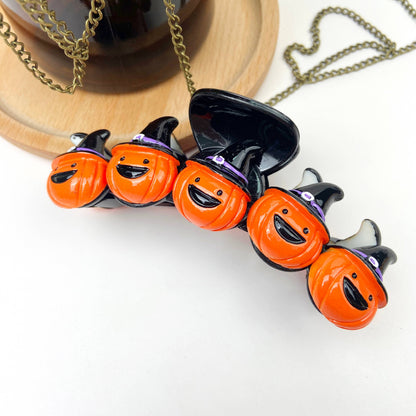 Black Hat Pumpkin Shark Clips Halloween: Wizard hat