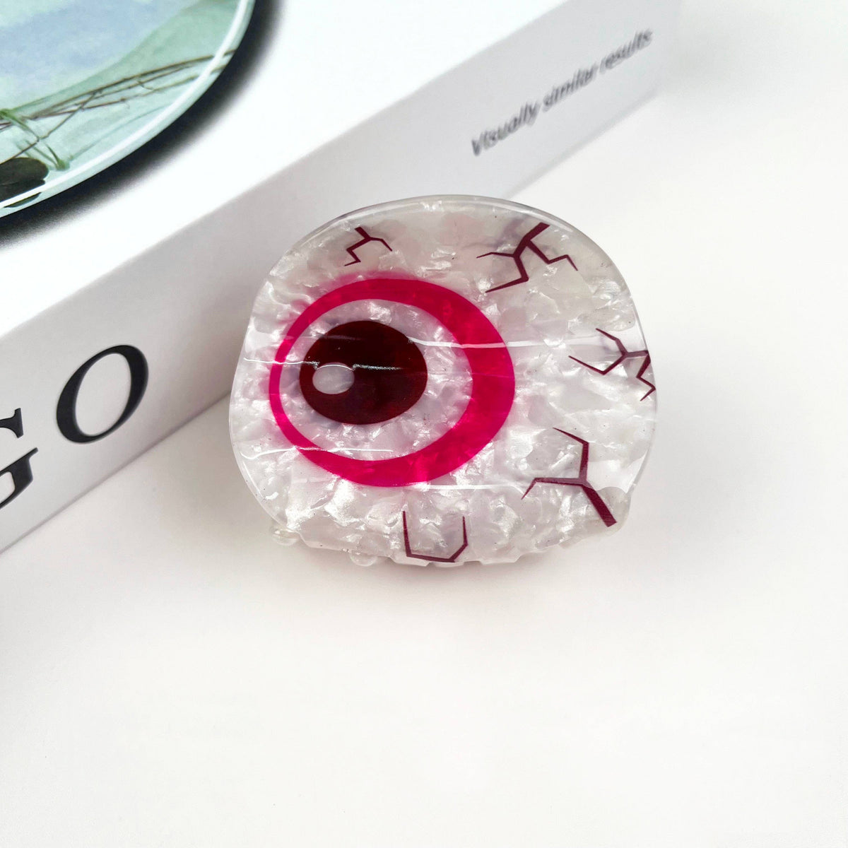 Personalized eyeball hair claw clip: C