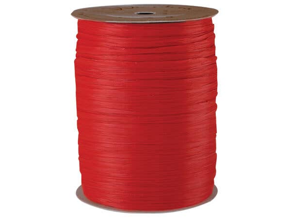 Matte Raffia Ribbon - Red Matte (100 yards)