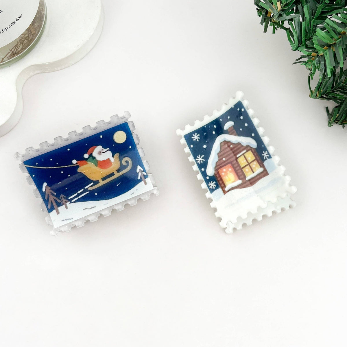 Holiday Blessing Envelope Christmas Hair Claw Clip: ChristmasTree
