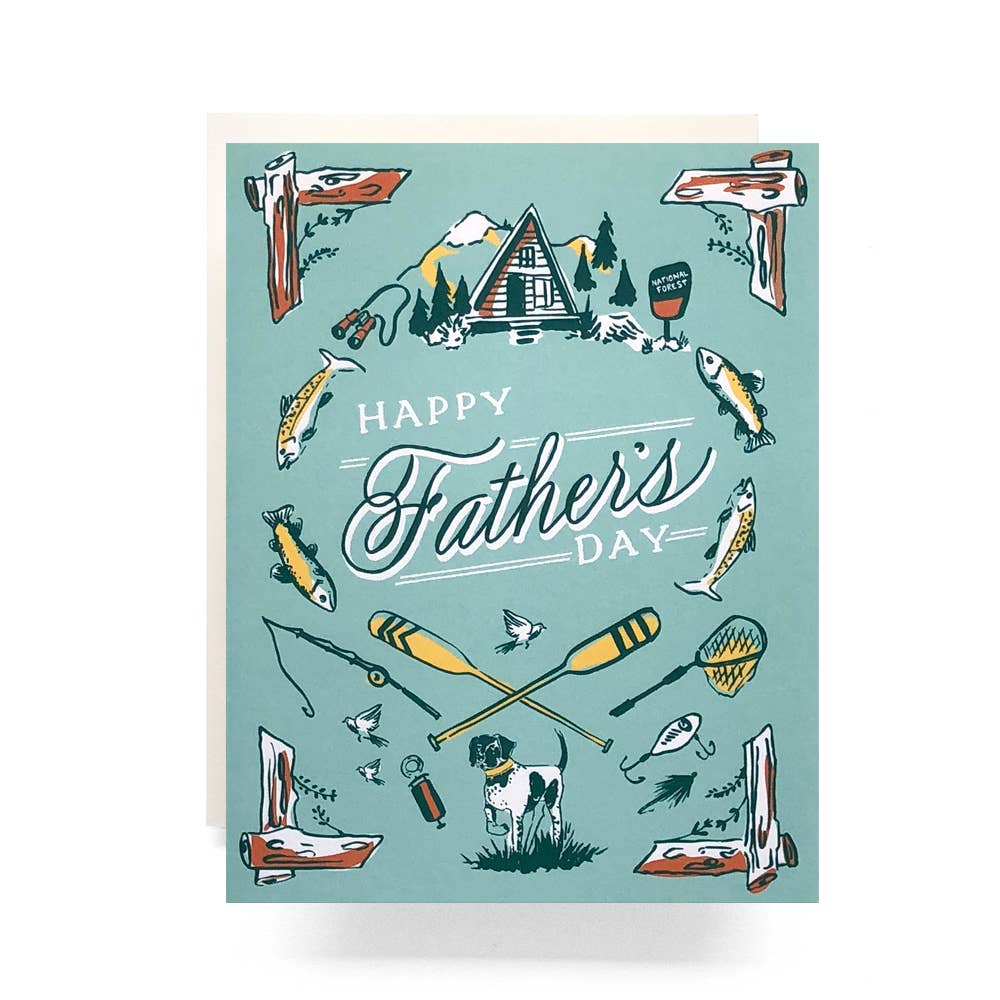 Outdoorsman Father's Day Greeting Card: A2 Folded Card (4.25"x5.5")