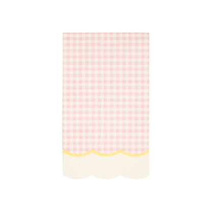 Gingham Scallop Fringe Paper Dinner Napkin Set