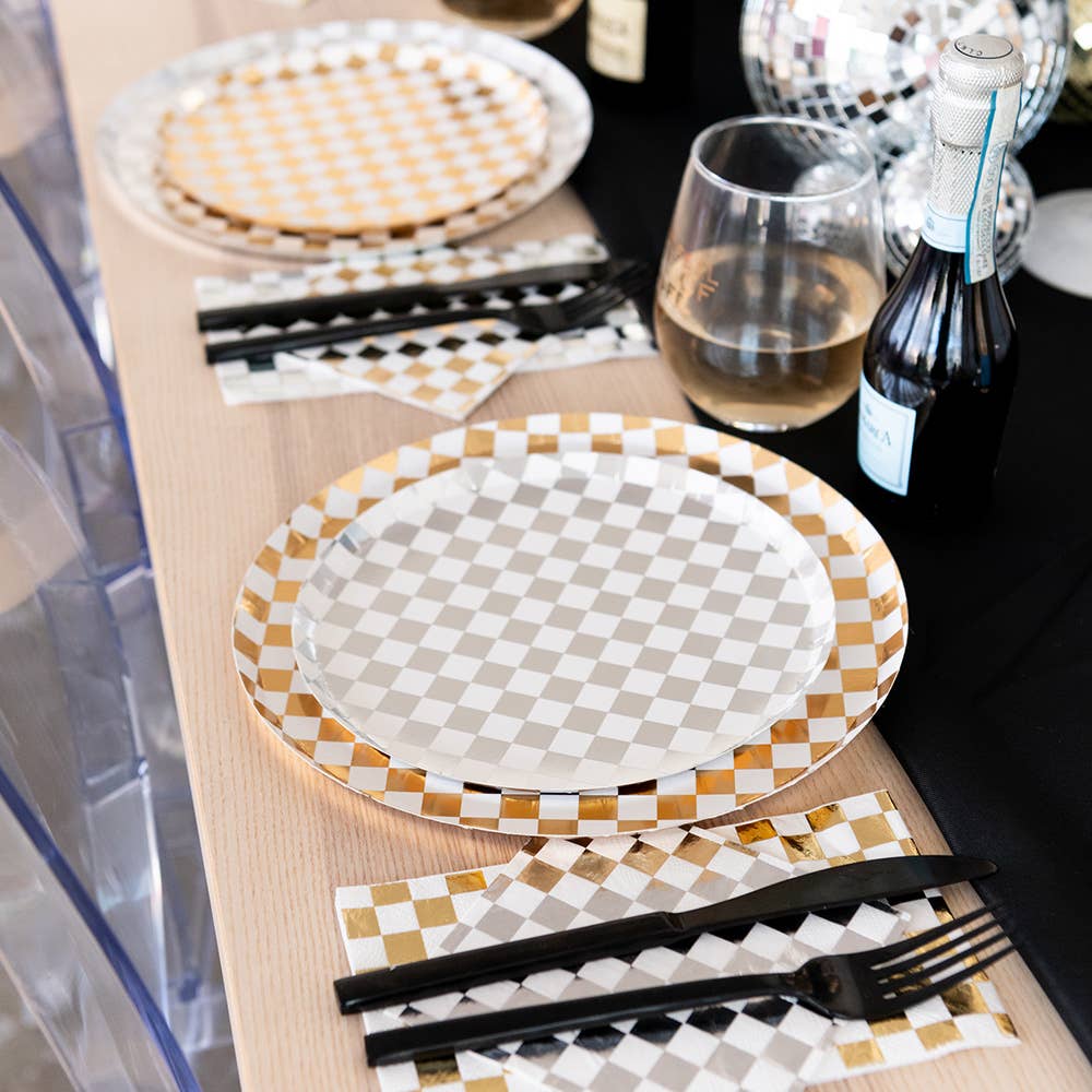 Check It! Dinner Plates - 8 Pk. - 11 Color Options: Dazzling Diamond