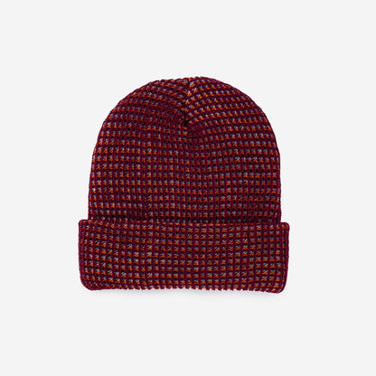Simple Grid Knit Beanie: Fuchsia