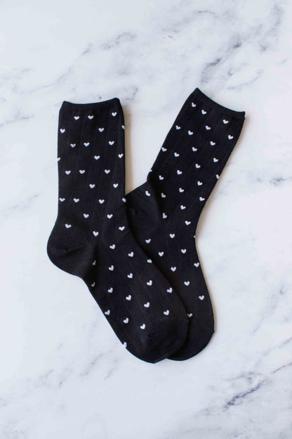 Women's Heart Crew Socks: Sage