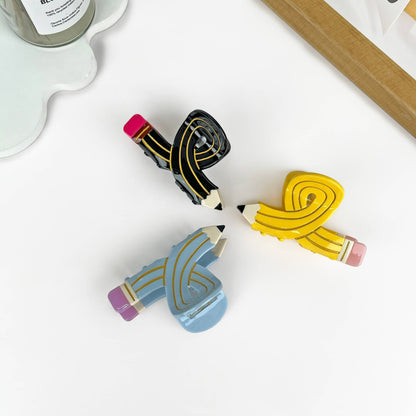 Acetate pencil hair claw clip: Yellow