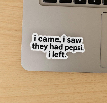 Funny "Team Diet Coke" Matte Vinyl Sticker: Standard vinyl