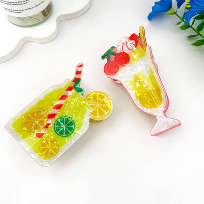 Summer Beach Drink Hair Claw Clip Vacation Tropical Cute: Cherry