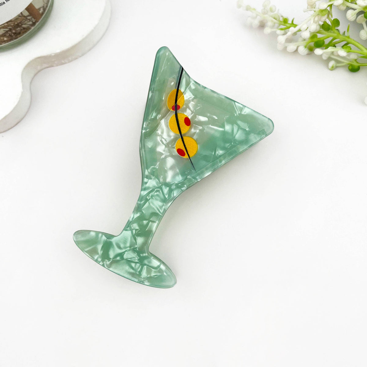 Fresh Cocktail Print Creative Hair Claw Clip: Green