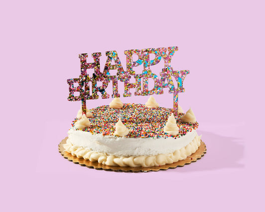 Glitter Cake Topper - "Happy Birthday"