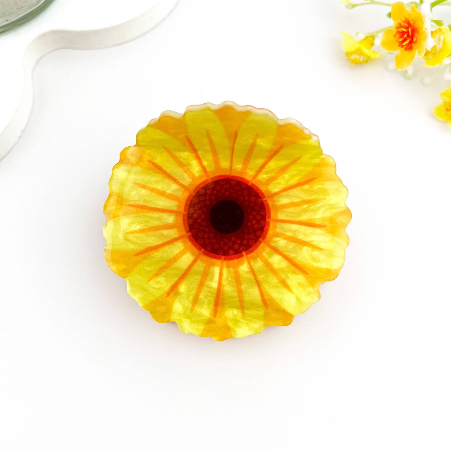 🌼 Summer Floral Print Hair Claw – Bright Acetate Clip 🌞: Pink