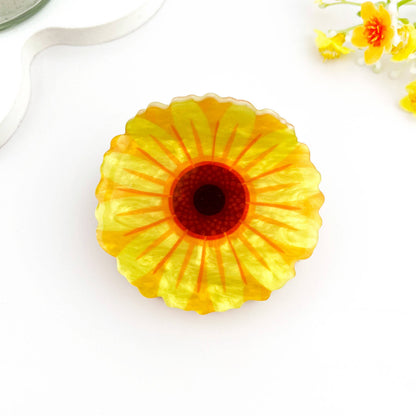 🌼 Summer Floral Print Hair Claw – Bright Acetate Clip 🌞: Pink