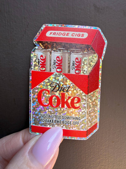 Diet Coke Fridge Cigs Sticker - Matte Vinyl: Vinyl sticker