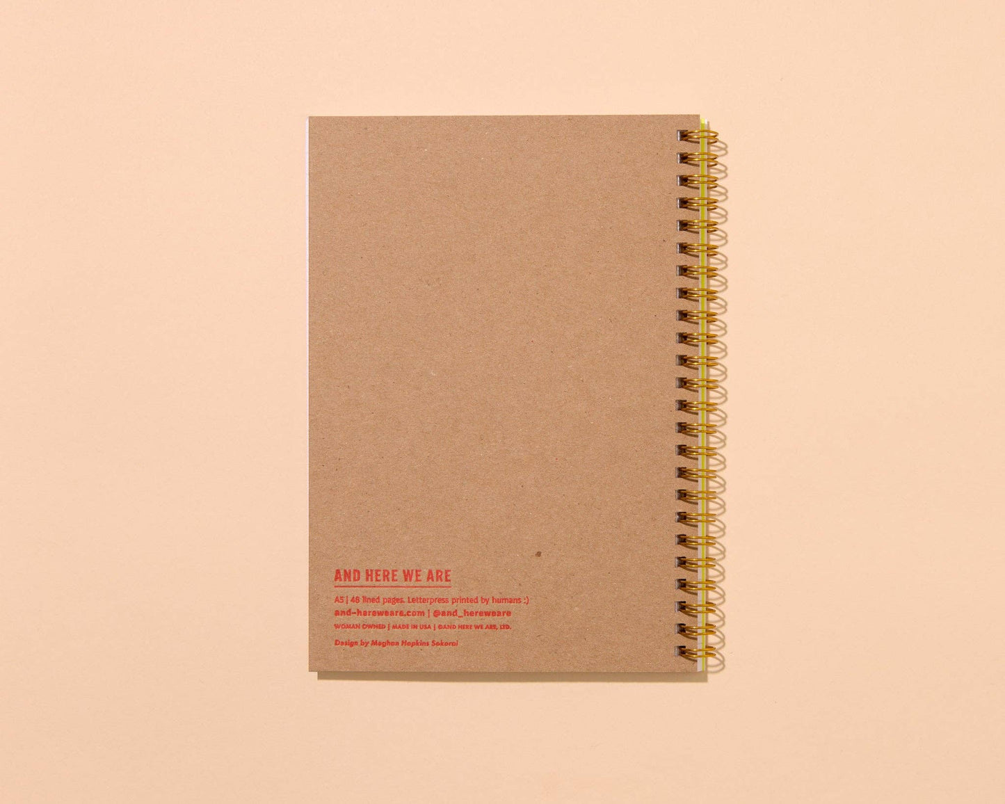 Letterpress A5 Spiral Notebook—Pickles (Trendy, Summer)