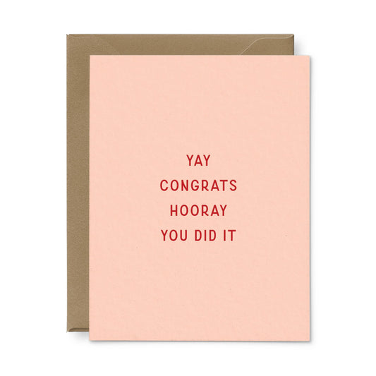 Yay Congrats Hooray Encouragement Greeting Card