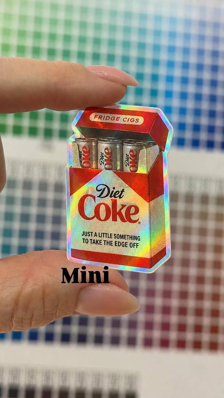 Diet Coke Fridge Cigs Sticker - Matte Vinyl: Vinyl sticker