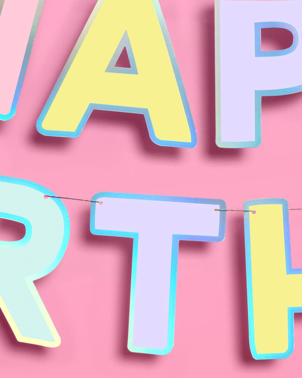 Happy Birthday Banner | pastel, iridescent, party