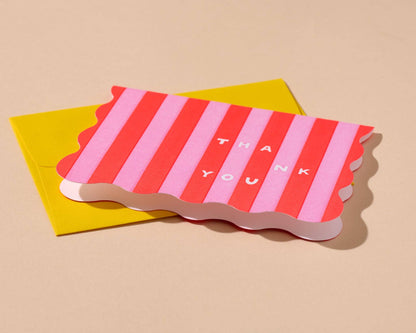 Box Set—Letterpress Thank You Notecards—Cabana Stripe RP