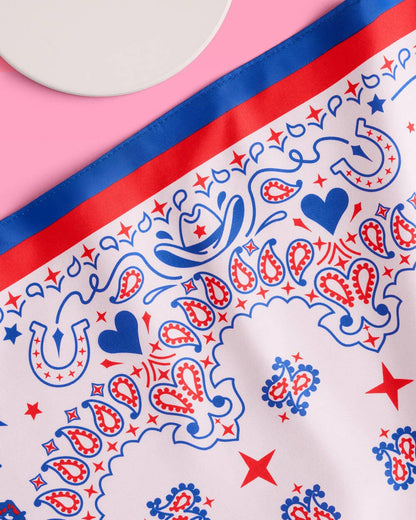 Americana Cowgirl Bandana 27 Inch | Pink Western Rodeo Bach