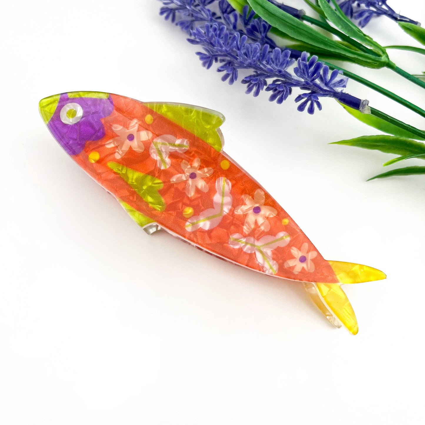 Floral Sardine Acetate Hair Claw Clip Summer Style
: F