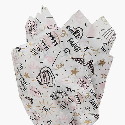 Special Occasion Printed Tissue Paper: Birthday Icons / 120 Pack
