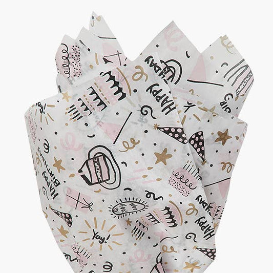 Special Occasion Printed Tissue Paper: Birthday Icons / 120 Pack