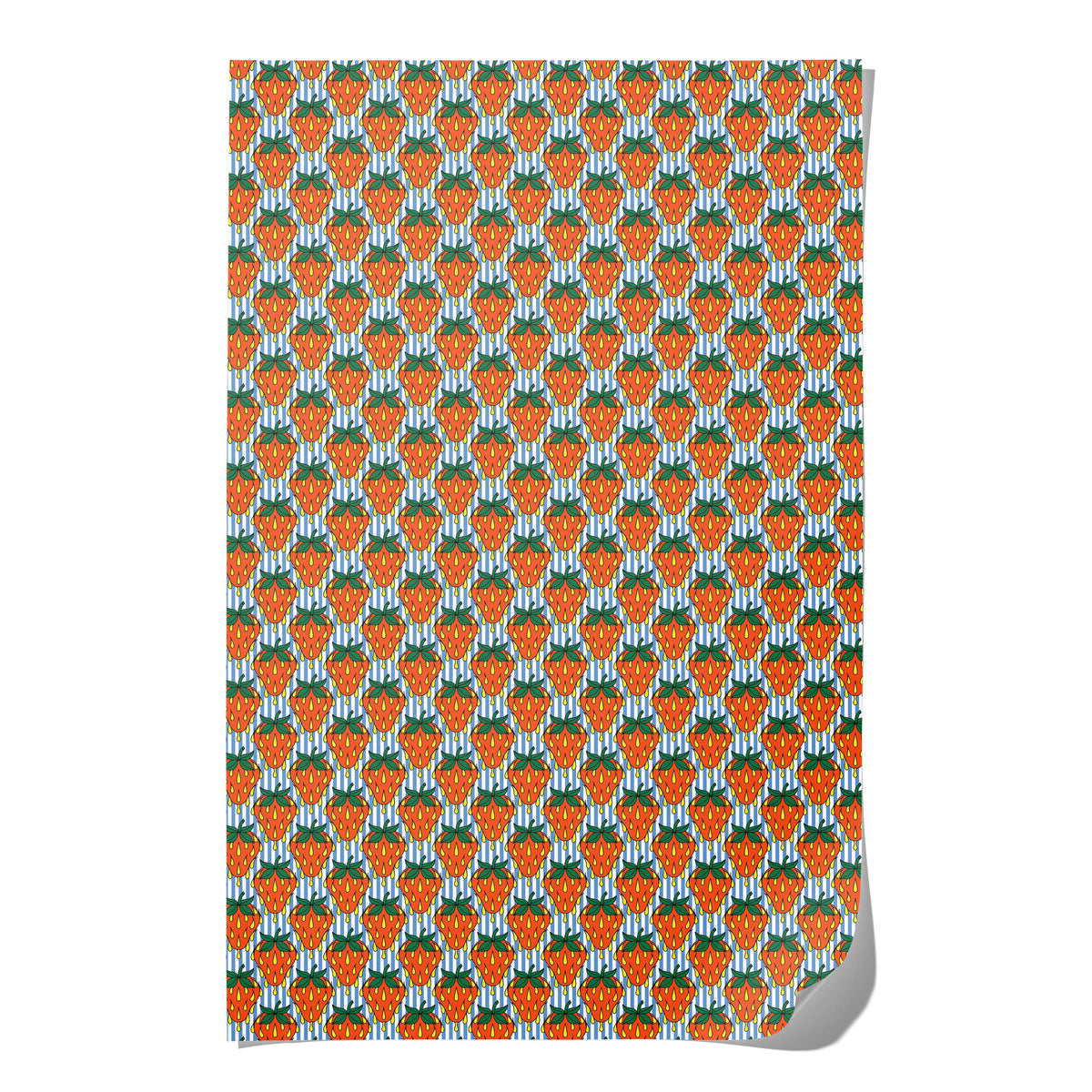 So Many Strawberries wrapping paper: Single