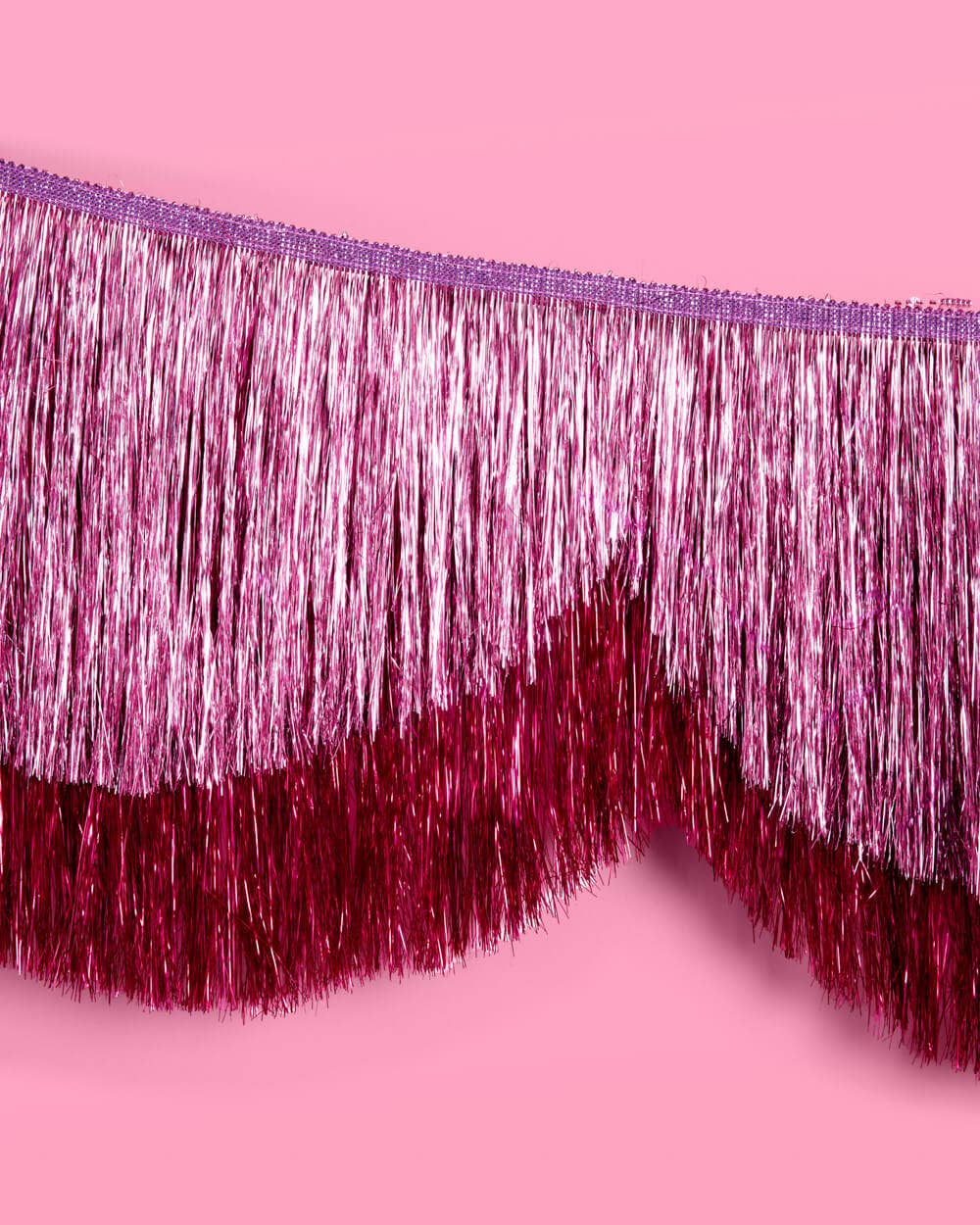 Pink Scalloped Fringe Banner | pink decor, birthday party