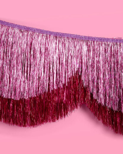 Pink Scalloped Fringe Banner | pink decor, birthday party